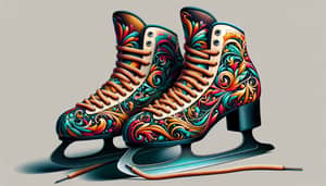 Color-Rich Realistic Figure Skates Close-Up