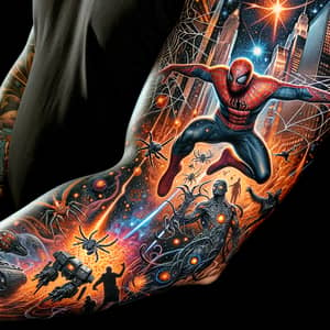Epic Arm Sleeve Tattoo: Spiderman, Goku, Star Wars - Pop Culture Art
