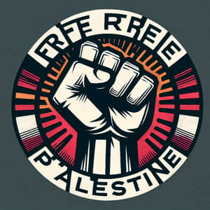 Bold Fist of Resistance T-shirt with 'Free Palestine'