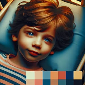 Vibrant Child Photography: Curious 5-Year-Old Boy Changing Table Portrait