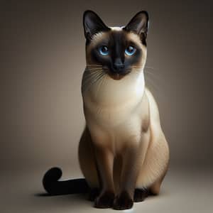 Majestic Siamese Cat | Elegant Cream-colored Feline