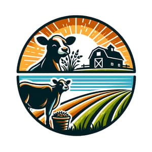 Cow Feeding Program Logo | Balanced Nutrition for Healthy Cows