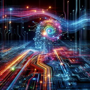 Futuristic Artificial Intelligence Network - High-Tech Data Transmission