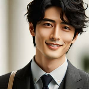 Charismatic Young Korean Man in Fashionable Suit