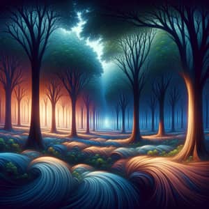 Mystical Forest at Dusk | Impressionist Style | Fantasy-Inspired