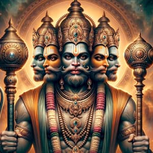 Five-Faced Hanuman: Divine Warrior Form Imagery