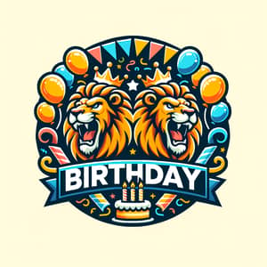Roaring Lions Birthday Theme Logo Design