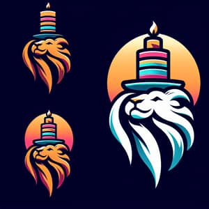 Sleek Lion & Cake Logo Design | Pop Art Inspired