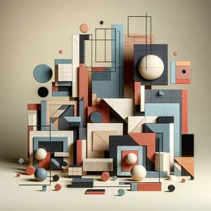 Modern Geometric Shapes Composition | Abstract Artwork