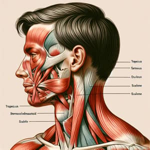 Human Neck Muscles Anatomy - Detailed Illustration