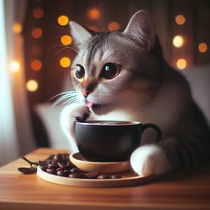 Cat Sipping Coffee: Enjoy a Relaxing Moment