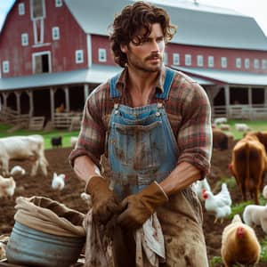 Actor Lookalike on Farm: Tending to Livestock & Soil