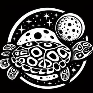 Indigenous Turtle and Moon Art: Peaceful Spiritual Design