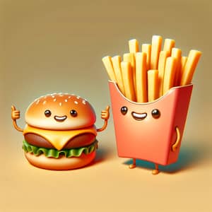 Confident Burger & Eager Fries: A Fun Food Duo