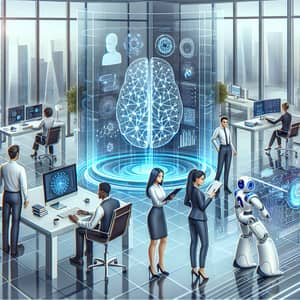 AI in Business: Innovative Scene with Diverse Professionals