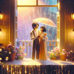 Enchanting 4K Romantic 3D Scene With Androgynous Figure and Young Hispanic Woman
