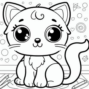 Cute Cartoonic Cat Coloring for Kids 3-4 | Fun & Easy