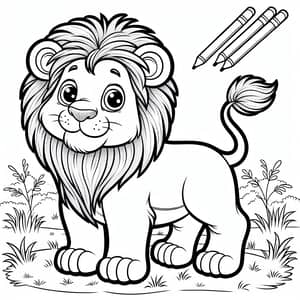 Cute Cartoon Lion for Coloring | Age 3-4 | Fun Activity