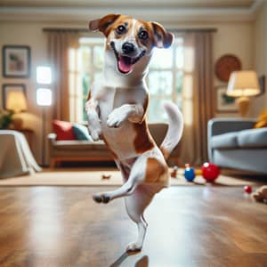 Jolly Dog Dancing: Brown & White Spotted Medium-Sized Breed