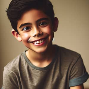 Young Hispanic Boy with Cheerful Smile