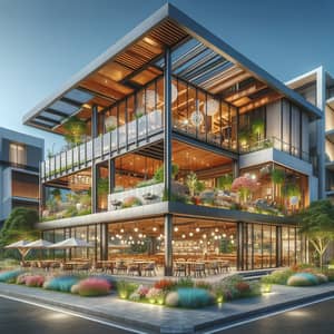 Modern Restaurant Featuring Diverse Architectural Designs