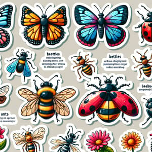 Colorful Educational Insect Stickers for Young Learners