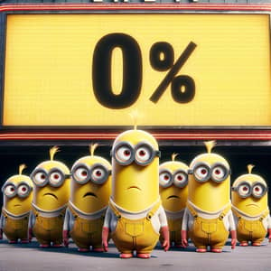 Yellow Cylindrical Characters at 0% Rated Movie Theater