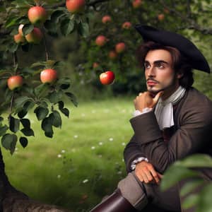 Newton Under the Apple Tree: Gravity's Moment