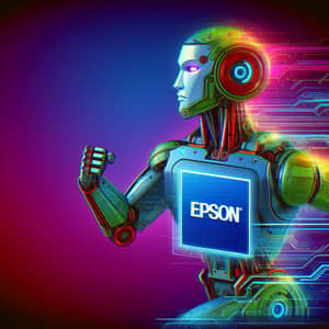 Epson Robot in Action: Vibrant Colors & Futuristic Design