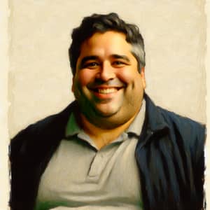 Cheerful Hispanic Man Smiling with White Background