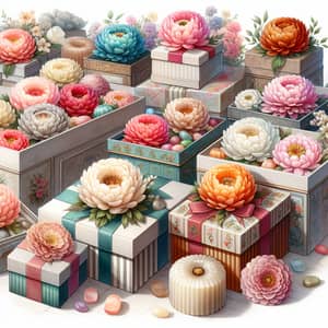 Elegant Soap Flower Gift Boxes | Vibrant & Calm Hues