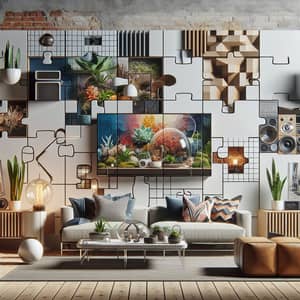 Contemporary Home Decor Puzzle with Diverse Elements
