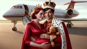 Royal Couple Embrace at Airport - King David & Queen Bella