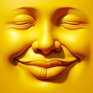 Giant Yellow Smiling Face Kiss - Warm and Loving Expression