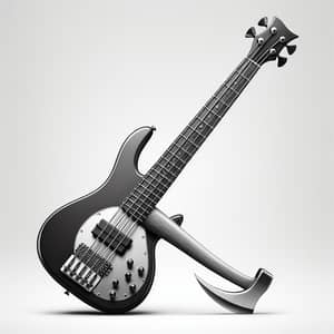 Unique Bass Guitar with Ax Blade Handle - Musical Instrument Design