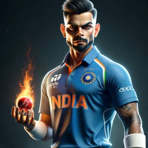 Confident Indian Cricket Player with Intense Focus