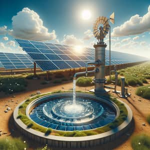Eco-Friendly Solar Farm with Water Pump | Sustainable Energy Production