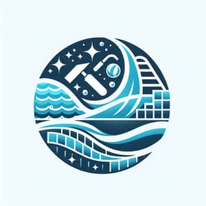 Swimming Pool Construction Company Logo | Blue & White Design
