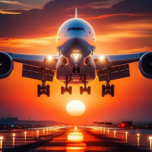 Majestic Airliner Landing at Sunset - Stunning Photography