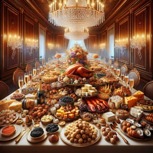 Luxurious Gourmet Banquet Table: Indulge in Decadence