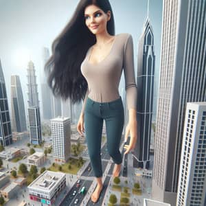 Majestic Giantess in Urban Harmony