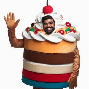 Extravagant Ice Cream Cake Mascot | South Asian Joyful Character
