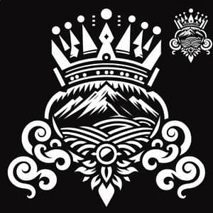 Black and White Tattoo: Big Bottom with Crown Design