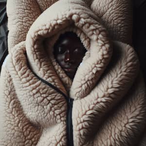 Cozy Black Woman in Sherpa Sleeping Bag - Warmth & Comfort