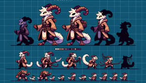 Pixel Art Sprite Sheet for Dungeons & Dragons Style Character
