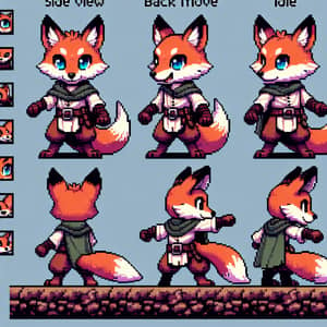 Anthropomorphic Fox Sprite Sheet for Dungeons and Dragons Style RPG