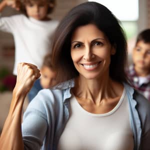 Attractive Hispanic Mother - Strength and Resilience Displayed