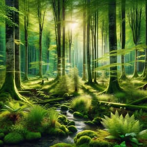 Untouched Lush Forest Teeming with Life | Tranquil Nature Scene