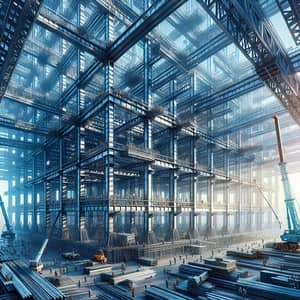 Modern Engineering Excellence: Steel Structure Construction Site