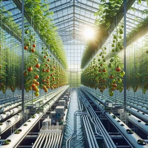 Sunlit Greenhouse with Hydroponic Tomato System
